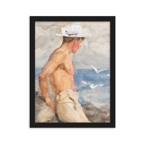 Study of a young man looking out to sea