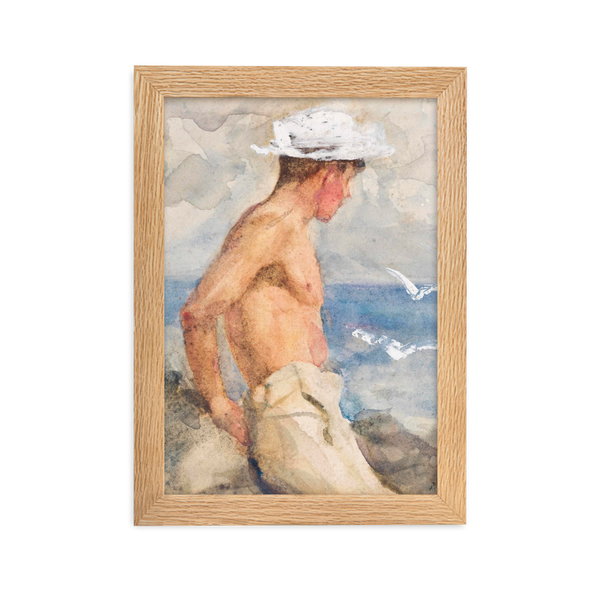 Study of a young man looking out to sea