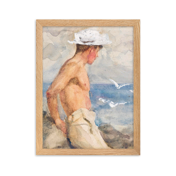 Study of a young man looking out to sea