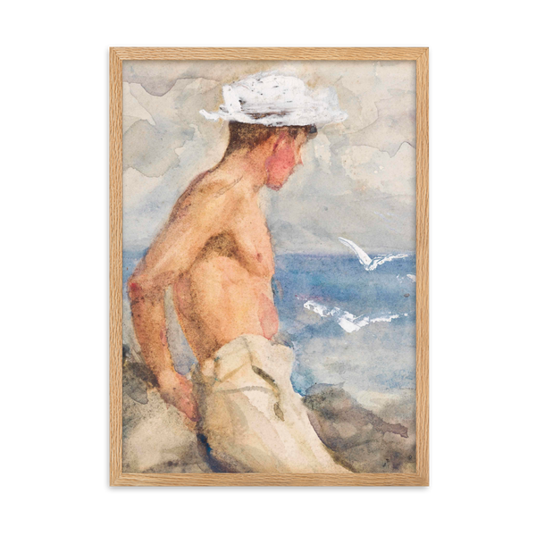 Study of a young man looking out to sea