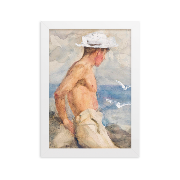 Study of a young man looking out to sea