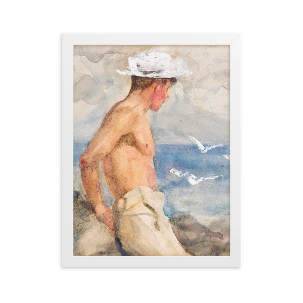 Study of a young man looking out to sea